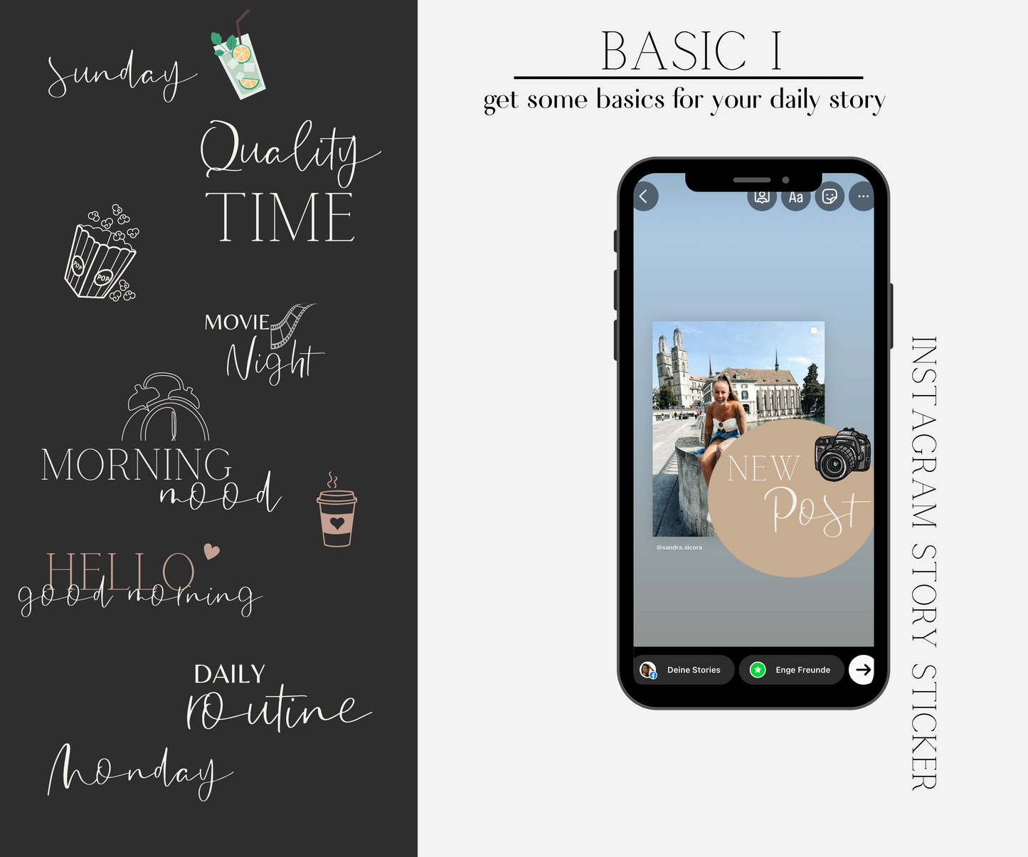 BASIC I | 60 INSTAGRAM STORY STICKERS