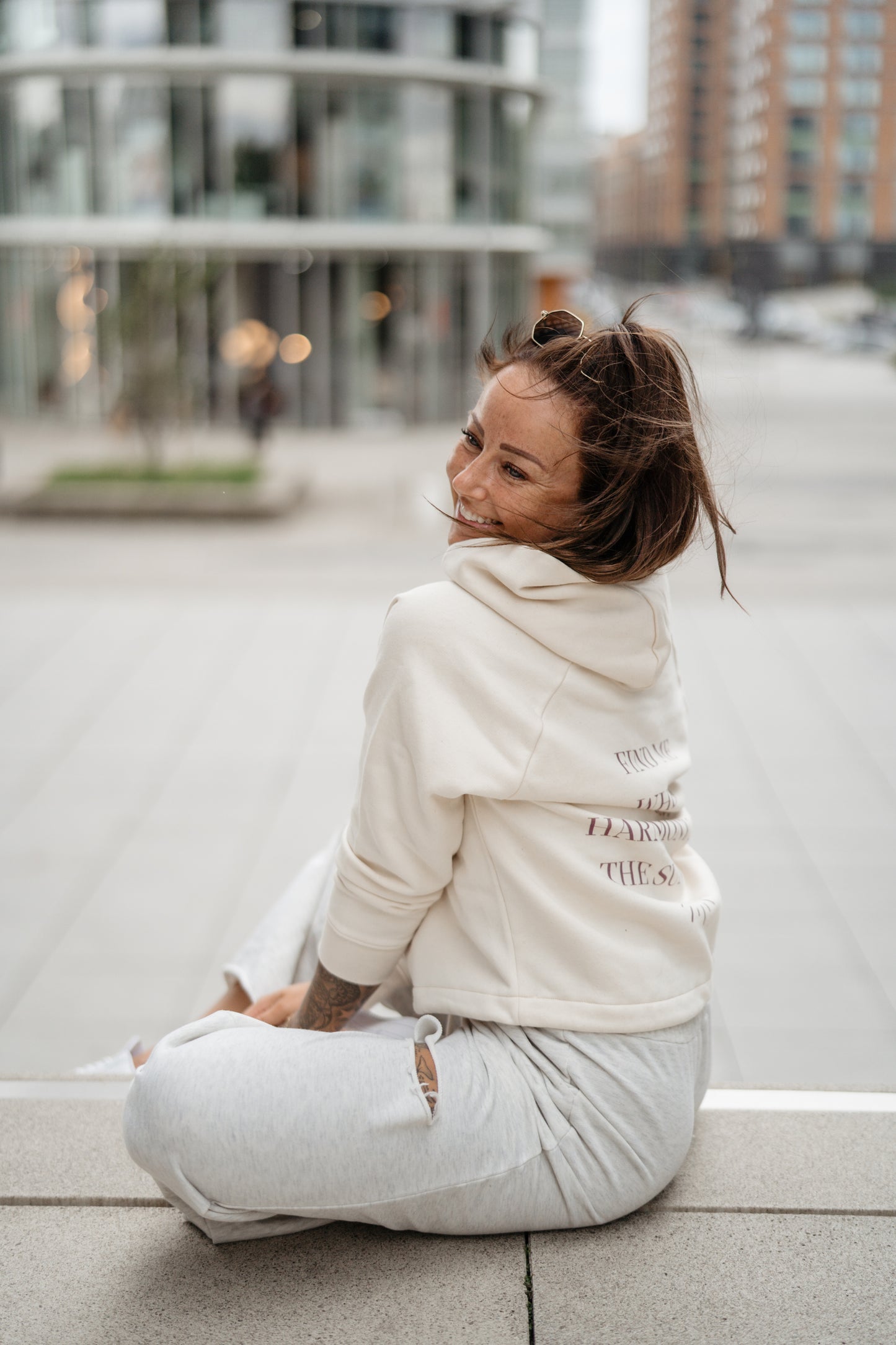 Love Harmony Sun | Cropped Hoodie - Bower Hoodie ST/ST