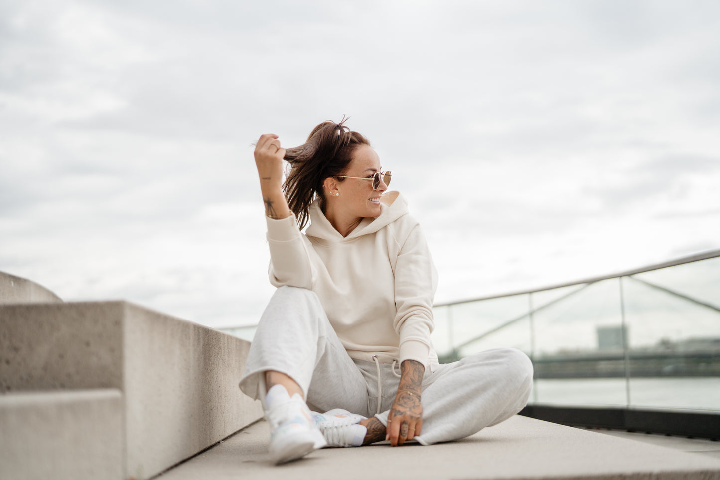 Love Harmony Sun | Cropped Hoodie - Bower Hoodie ST/ST