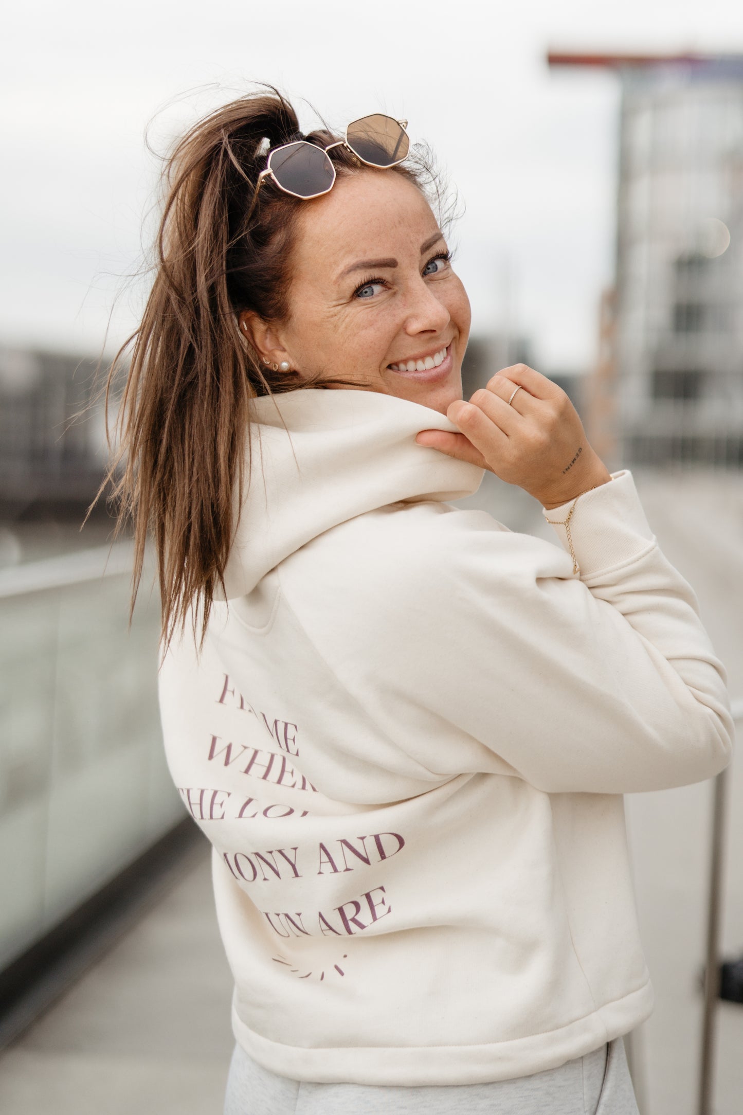 Love Harmony Sun | Cropped Hoodie - Bower Hoodie ST/ST