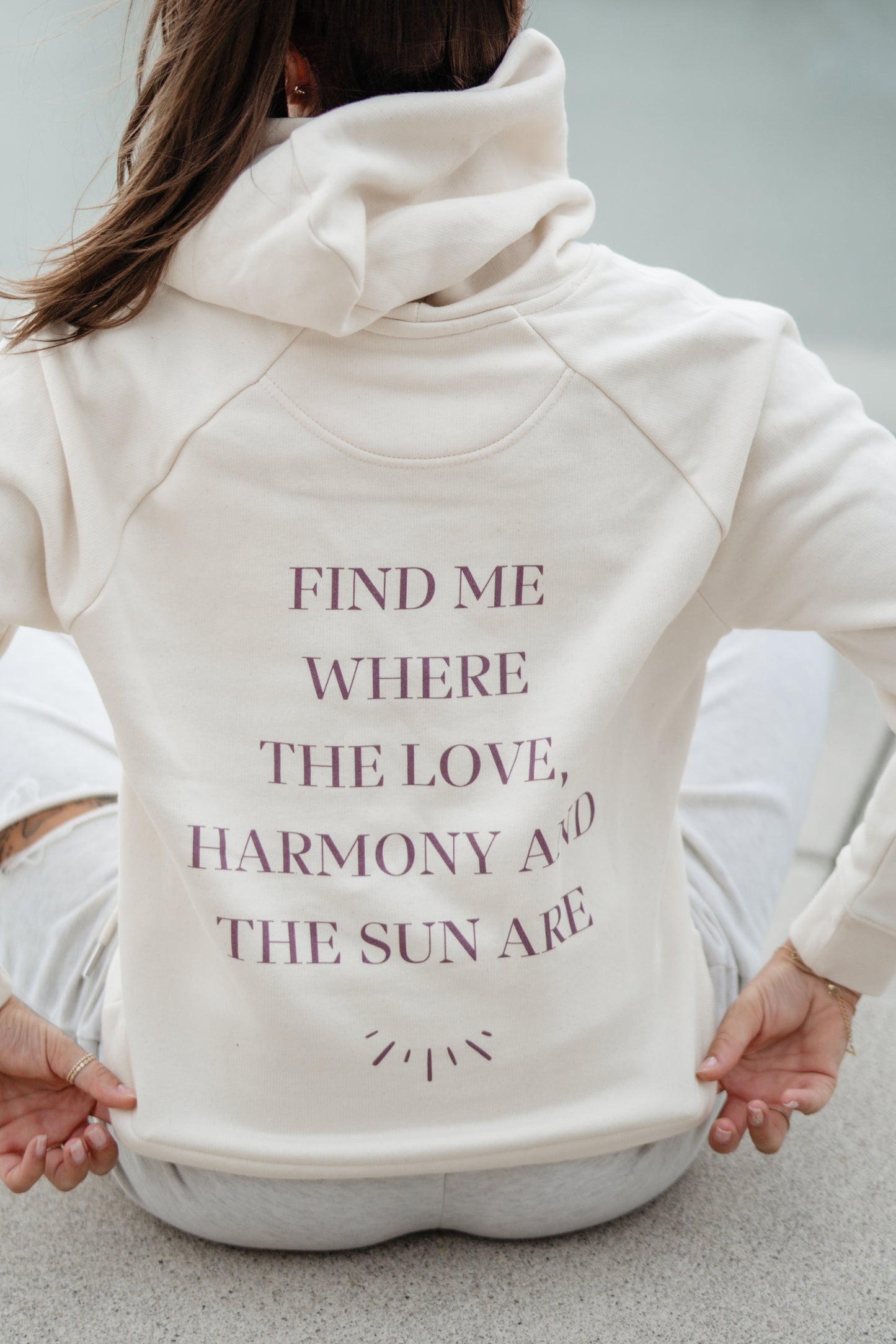 Love Harmony Sun | Cropped Hoodie - Bower Hoodie ST/ST