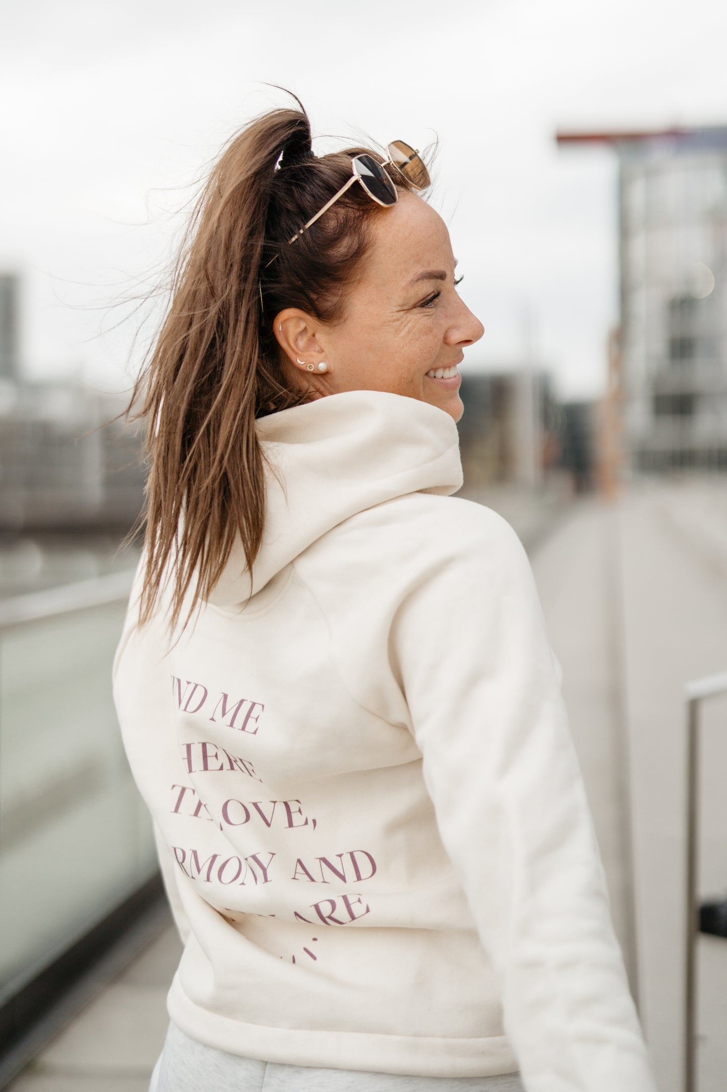 Love Harmony Sun | Cropped Hoodie - Bower Hoodie ST/ST